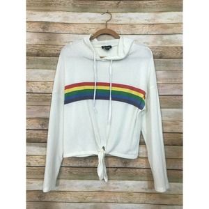 Joe Boxer | Tops | Joe Boxer Rainbow Pride Tie Knot Thermal Hoodie |  Poshmark